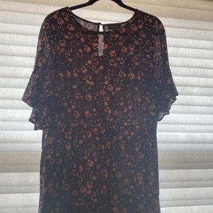 Jessica Simpson black/pink flowers dress, size 2X